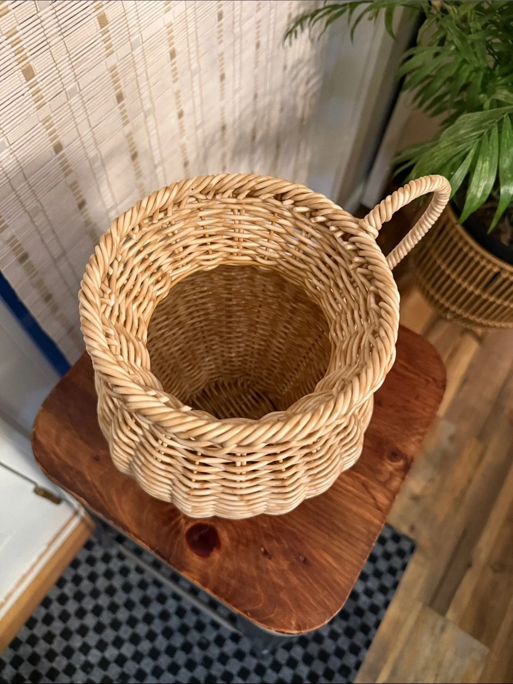 Woven Rattan Pitcher Vase - Natural